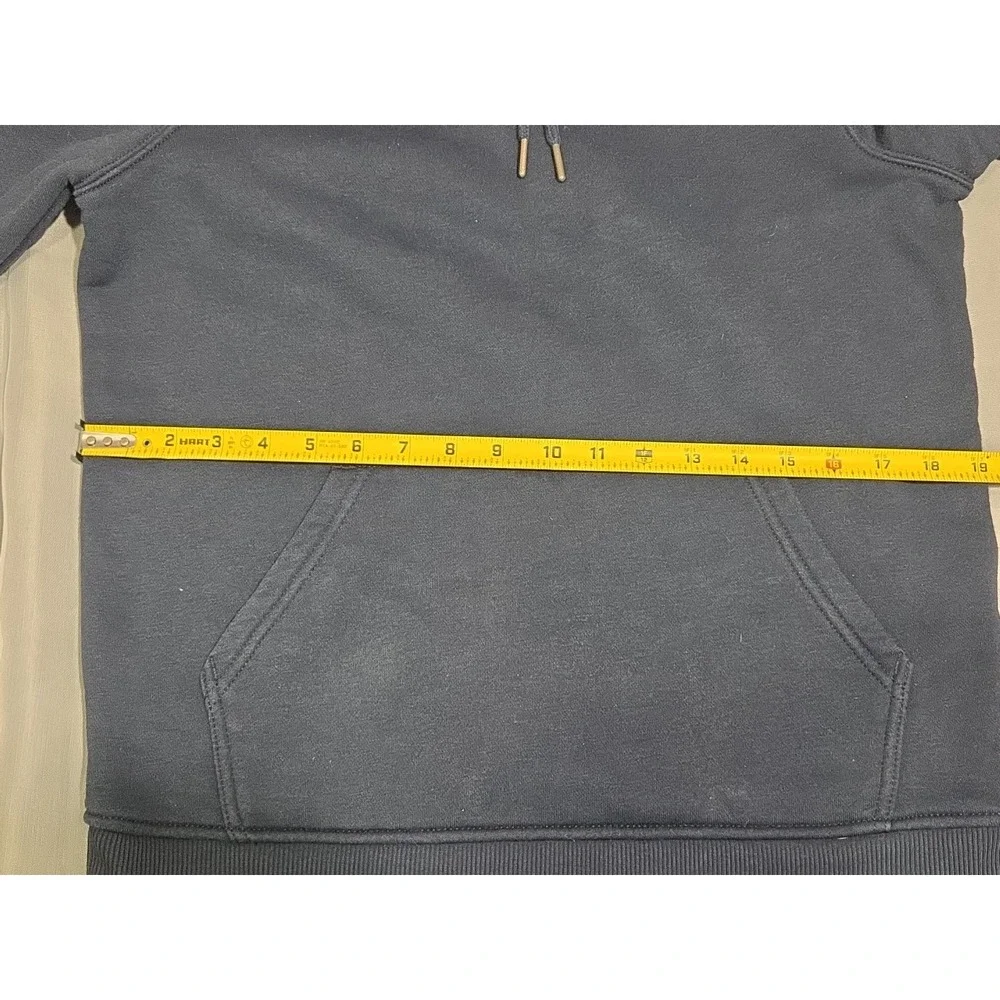 Unisex Carhartt Small Pullover‎ Hoodie Navy Blue And Maroon Logo Sleeve